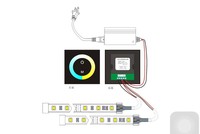 Contrôleur intelligent tactile à 86 panneaux, deux couleurs, en verre, pour LED, avec variateur de température et de luminosité