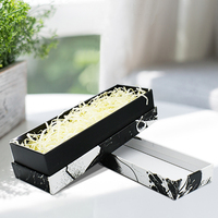 Boîte cadeau de luxe personnalisée noire et blanche pour colliers et ceintures, emballage rigide en carton avec revêtement UV, gaufrage, pelliculage mat et dorure à chaud