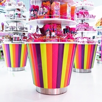 Conception de magasin de bonbons colorés, vente au détail de bonbons aux fruits personnalisés mignons, étagère ronde, présentoir de magasin de bonbons sucettes pour vente au centre commercial