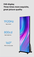 Pantalla Led de póster para interiores P1.86, pantalla Led de 640x1920 para interiores, pantalla de publicidad Led con espejo