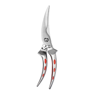 <b>Kitchen</b> Chicken Bone <b>Shears</b> Stainless Steel Red Handle Home Use Straight Head 0360 - Product Image 4
