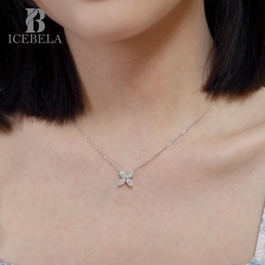 Joyería fina de moda única, chapado en oro de 18 quilates, Plata de Ley 925, trébol de cuatro hojas, collares con colgante de circón para niñas - Product Image 6