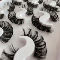 Extensions de cils russes D pour 5D, multi-couches, noir naturel, 25 mm, sans cruauté, effet ailé, bande complète, faux cils