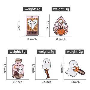 Broche de esmalte de calabaza, calavera y fantasma de Halloween, pin de solapa de metal, insignia de joyería de fantasma de cuento de hadas, regalo para amigos - Product Image 6