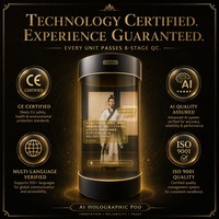 Kiosco Cilíndrico con Avatar Holográfico de IA de 75'' |   Pantalla Táctil LED con Figura Humana Virtual |   Recepción Inteligente para Bibliotecas de Museos