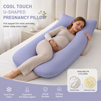 Oreiller de maternité ergonomique en forme de U personnalisé pour le soutien pendant la grossesse, en coton PP et fibres creuses, vente en gros directe usine