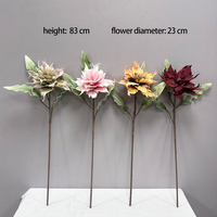 Nouveaux produits Yizhi, fleurs en PU, roses artificielles en mousse, feuilles pour la décoration d'hôtel et de maison