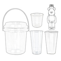 LOKYO Logo personnalisé 16oz 32oz à emporter boissons froides transparentes gobelet jetable en plastique avec couvercles pour thé au lait smoothie boba bubble tea