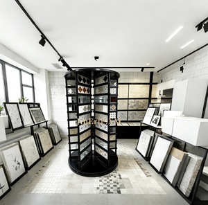 <strong>Bathroom</strong> Mosaic <strong>Tiles</strong> <strong>Display</strong> Rack Rotating Floor <strong>Standing</strong> Metal Shelf for Porcelain &amp; <strong>Ceramic</strong> <strong>Tile</strong> Marble Quartz Stone Samples - Product Image 1