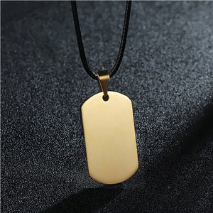 Pendentif de haute qualité en acier inoxydable avec gravure laser personnalisée, image et lettrage, sur cordon en cuir et petite chaîne - Product Image 4