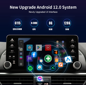 IHeylinkit CP-662 Boîtier CarPlay 8 cœurs 8+128 Go Android 13 Adaptateur sans fil avec emplacements pour carte <span class=keywords><strong>SIM</strong></span> et carte TF Assistant <span class=keywords><strong>Google</strong></span> Interface utilisateur personnalisée - Product Image 2