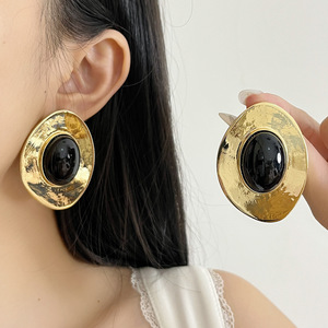 Orecchini a perno da donna <span class=keywords><strong>JoJo</strong></span> certificati, in lega pesante, con design geometrico ovale a forma di uovo, esagerati e alla moda - Product Image 5