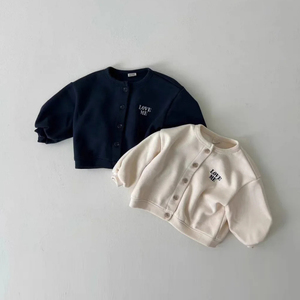 Printemps automne coton petit bébé filles veste infantile enfant en bas âge garçon solide Beige marine Cardigan enfants manteau vêtements tenue décontractée - Product Image 1
