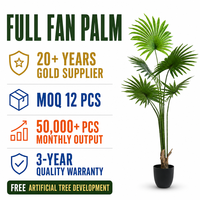 Faux palmier artificiel réaliste à frondes pliées pour intérieur et extérieur, idéal pour les hôtels, restaurants et jardins