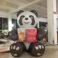 Pandas gonflables décoratifs de campagne publicitaire, pandas gonflables géants pour exposition