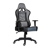 Meilleure chaise de gaming série X Y en cuir gris et maille, réglage par vérin à gaz, accoudoirs 2D, chaise de gaming E-sports Rocker Elite, échantillon gratuit