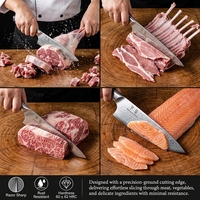 Nouveauté : Couteau de chef en acier Damas avec manche en G10 noir, 8 pouces, fabrication sur mesure, couteau de cuisine pour découper la viande