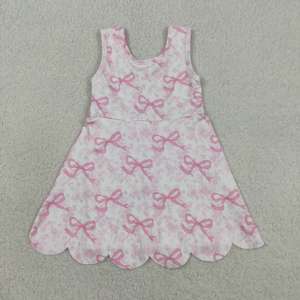 RTS Fashion Robe-short de sport pour petites filles, style décontracté, à motifs floraux et nœuds, avec bord festonné, doublée, pour le yoga et le tennis, vêtements assortis pour sœurs - Product Image 2