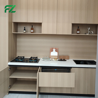 Meubles de cuisine modulaires européens de luxe contemporains en aluminium avec réfrigérateur intégré