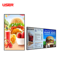 Papan Menu Restoran Gantung Digital Signage Display Retail Restoran Cepat Saji UHD LCD Iklan Android Layar Komersial