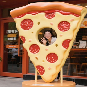 Pieza de Arte de resina epoxi realista a gran escala personalizada, escultura de hamburguesa de Pizza de queso, decoración de restaurante personalizada, moda para el hogar - Product Image 6