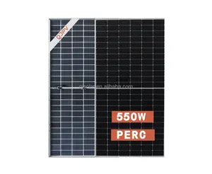 QJPV 550W Módulo solar fotovoltaico monocristalino 182mm 144 celdas 525W 550W Watt Medio corte PERC Mono Bifacial Paneles solares de doble vidrio