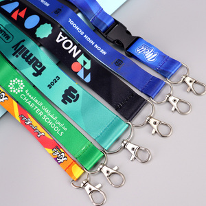 Wholesale Cheap Custom Blank Polyester Offset Printed Water Bottle Beer Drink Holder Lanyard With J Hook VIP ID Card
