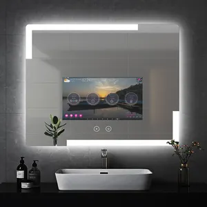 Shower Organizer Bathroom Mirror Wall Mounted Shelf Full Body Large Bathroom  Mirror With Backlight Espelho Bathroom Hardware - AliExpress