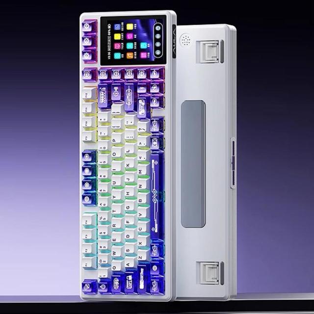 High Quality AULA L99 Smart Touch Screen Tri-Mode RGB Customizable Mechanical Keyboard Gaming Office Wireless Keyboards