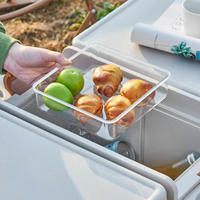 Glacière isotherme pliable en plastique économique de 17 L avec table extensible pour pique-nique, camping, plage, jardin et fêtes