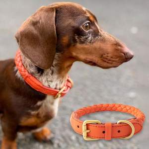 Colla pour animaux de compagnie en cuir de luxe tissé à la mode personnalisé pour chiens de petite et moyenne taille collier de chien - Product Image 6