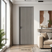 Portes intérieures en PVC imitation bois pour salle de bain, portes modernes résistantes à l'humidité pour la maison