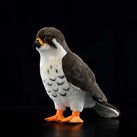 Faucon pèlerin réaliste en peluche douce, jouet en peluche pour enfants et amoureux des oiseaux