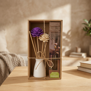 Set de Regalo de Difusor de Aroma con Varillas de Ratán, Difusor de Aceite Aromático para el Hogar con Caja de Madera, Tamaño Personalizado - Product Image 3