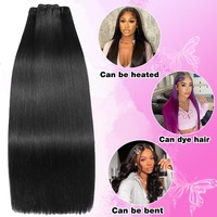 Extensions de cheveux humains 100% naturels 12A, 30 pouces, lisses, qualité premium, vierges, non traités, provenant d'un seul donneur, double trame, pointes pleines