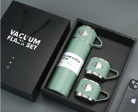 Geschenkset botol termos terisolasi, set hadiah tumbler botol air dengan 3 tutup