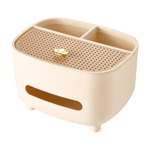 กล่องกระดาษทิชชู่เซิงฮูพลาสติกสีเบจนอร์ดิกอเนกประสงค์สำหรับห้องนั่งเล่นโต๊ะกาแฟดีไซน์เรียบง่ายทันสมัย - Product Image 4