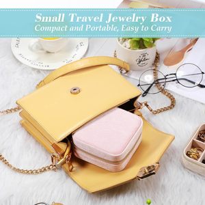 Wholesale <b>Small</b> Travel Jewelry <b>Case</b> Custom Logo Pu Leather Jewelry Box Organizer for Rings Necklace Earrings Storage Display - Product Image 5