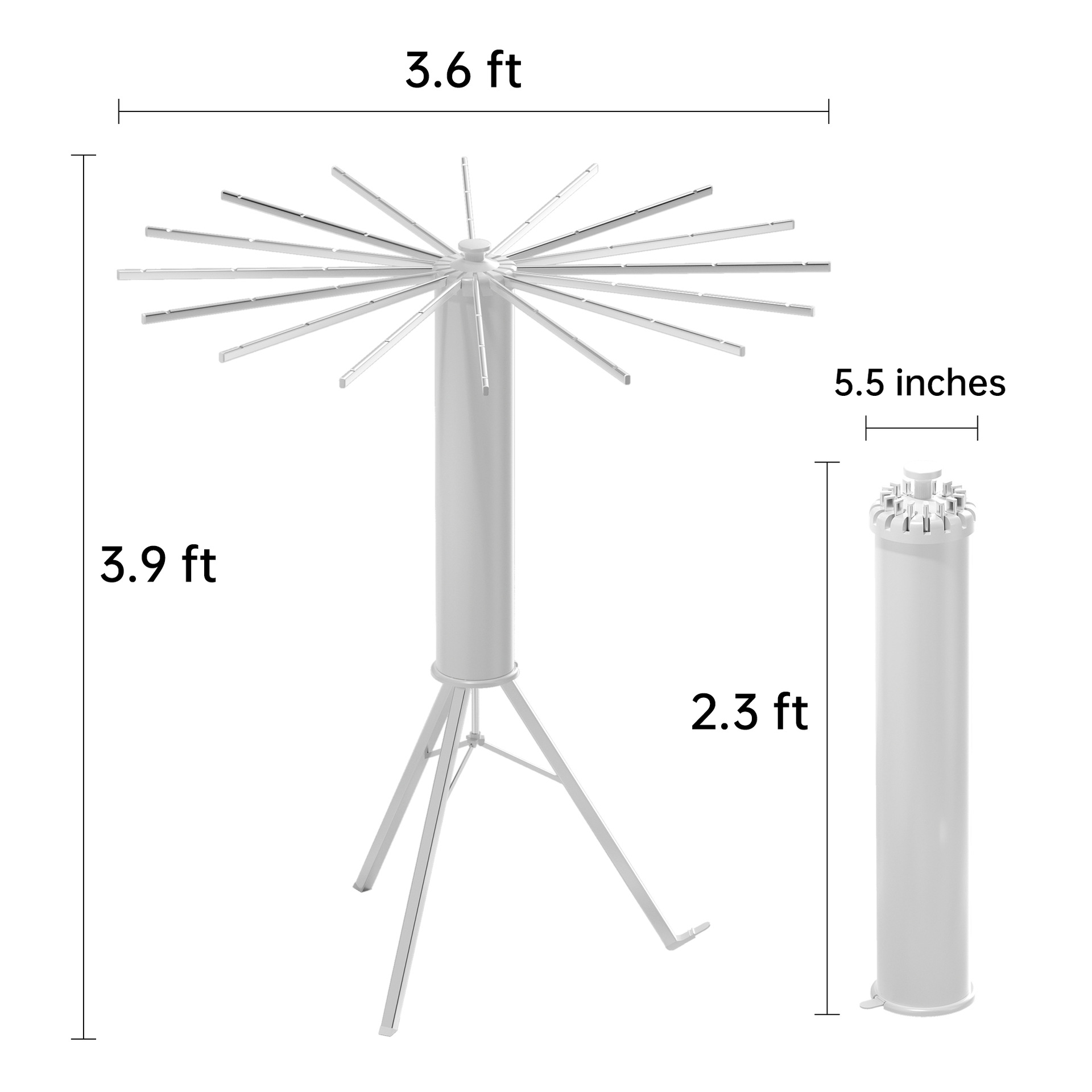 A4 Space Aluminum 16-Pole Clothes Drying Rack