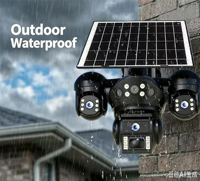 Solar CCTV WiFi PTZ Wide Angle Outdoor Security Camera with IP65 Two-Way Audio Night Vision Cloud & SD Card Storage