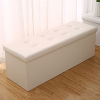 Moderne élégant imperméable PVC cuir pliant long tabouret de rangement pour salon chambre usine vente en gros