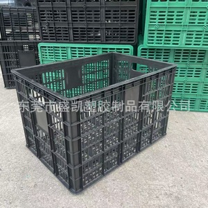 ตะกร้าพลาสติกสีดำ Shengkai ขนาด 565x378x295 มม. รับน้ำหนักได้ดี สำหรับเก็บผักผลไม้ ตะกร้าสำหรับขนส่งและจัดเก็บ - Product Image 5