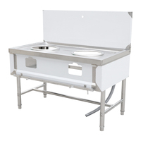 Cuisine commerciale en acier inoxydable cuisinière à gaz industrielle gaz butane 2 brûleurs cuisinière à allumage automatique fournitures de restaurant d'hôtel