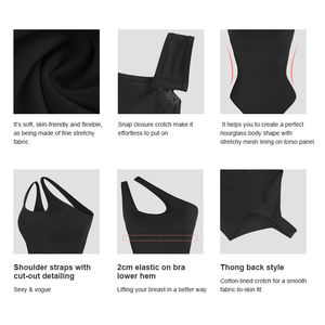 <span class=keywords><strong>Body</strong></span> Shapewear personalizzato <span class=keywords><strong>monospalla</strong></span> per donna taglie forti leggero controllo pancia traspirante perizoma sottile - Product Image 5