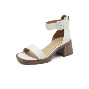 Dropshipping High <b>Heel</b> Platform Wedge Heeled Sandals for Ladies Plus Size <b>Red</b> Square Chunky Slipper Shoes - Product Image 5