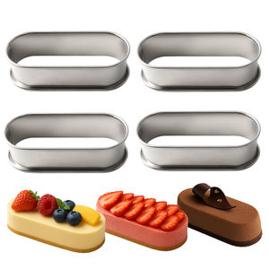 Outils de pâtisserie en acier inoxydable, anneau à tarte ovale, DIY, gâteaux, desserts, tartes, moule à mousse, outils de pâtisserie, accessoires de cuisine - Product Image 1