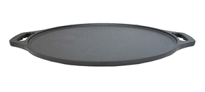Plaque de cuisson ronde en fonte pré-assaisonnée avec doubles poignées pour barbecue, tortillas, roti, cuisinière et camping en extérieur - Product Image 3