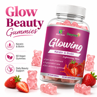 Gummies Beauté Éclatante Kératine Biotine Collagène Soutien Quotidien Éclat Vegan Formule Personnalisée Marque Privée Fournisseur Usine OEM ODM