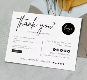 Tarjeta <span class=keywords><strong>de</strong></span> Agradecimiento con Diseño Personalizado y Logotipo, Tarjeta <span class=keywords><strong>de</strong></span> Invitación <span class=keywords><strong>de</strong></span> Boda para Felicitaciones - Product Image 3