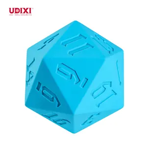 Udixi Polyeder Silikon benutzer definierte Logo Dungeons und Drachen D20 20 Seiten Würfel RPG Kieselgel D20 Würfel